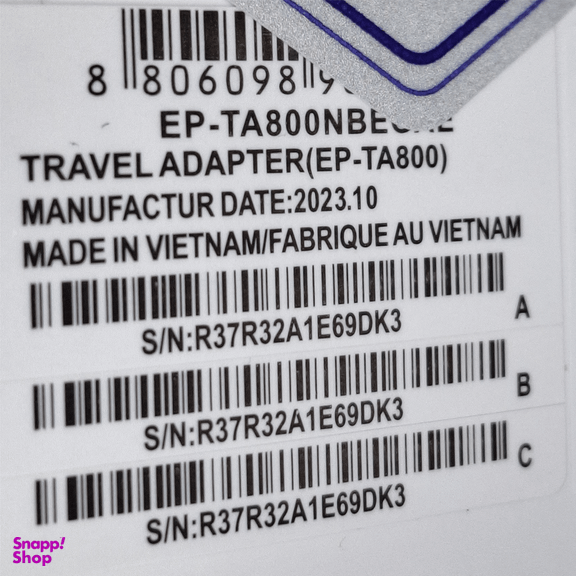 شارژر 25 وات سامسونگ مدل Ta800 سریال R37R32A1E69DK3