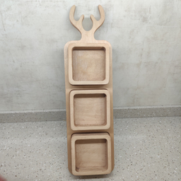 اردو خوری سه خانه چوبی مربعی طرح شاخ گوزن