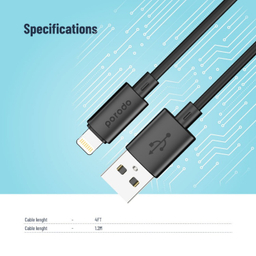کابل شارژ لایتنینگ 3 آمپر پرودو مدل PB-3AALC