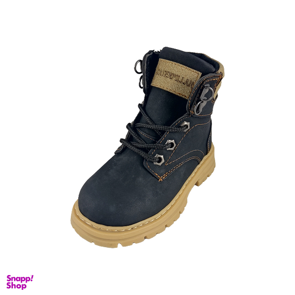 نیم بوت پسرانه طرح Caterpillar کد CT23 رنگ مشکی