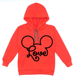 هودی دخترانه مدل A24 LOVE رنگ قرمز