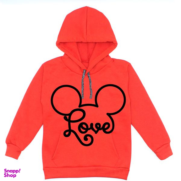 هودی دخترانه مدل A24 LOVE رنگ قرمز