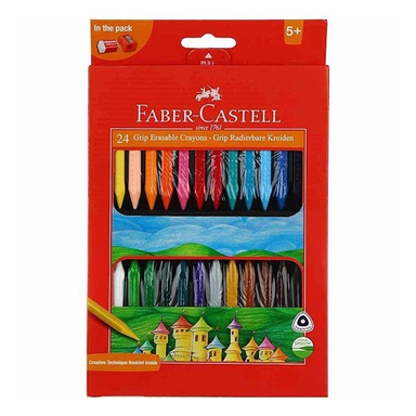 پاستل روغنی 24 رنگ فابر کستل مدل 122924 Grip همراه تراش و پاک كن