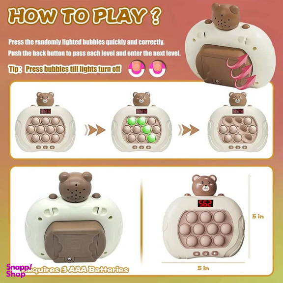 فیجت ضد استرس ناب سل مدل پاپت گیم طرح خرس بامزه کد pa0003