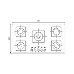 اجاق گاز صفحه ای استیل البرز مدل G-5910-W