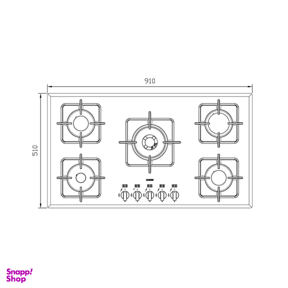 اجاق گاز صفحه ای استیل البرز مدل G-5910-W