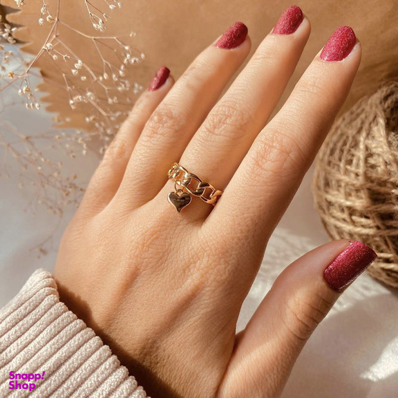 انگشتر زنانه ژوپینگ مدل آویز قلب دار