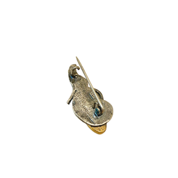 گل سینه نقره 925 عیار زنانه طرح بیضی کد 45011 GLSN