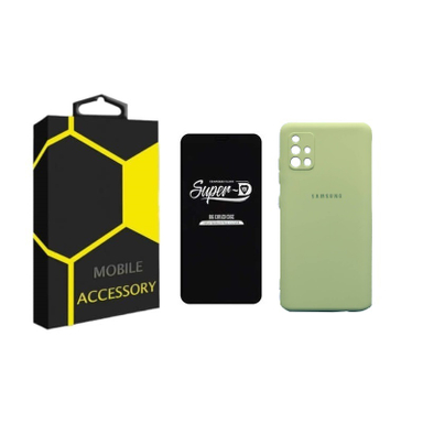 کاور سیلیکونی گوشی موبایل مناسب سامسونگ Galaxy A51 به همراه محافظ صفحه نمایش