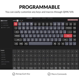 کیبورد بی سیم کیکرون مدل K3 Pro RGB Brown Switch