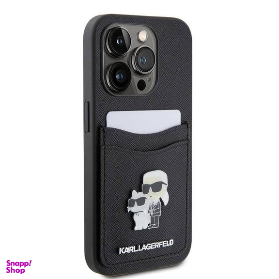 کاور گوشی موبایل کارل لاگرفلد مدل Saffiano مناسب برای اپل iPhone 15 Pro