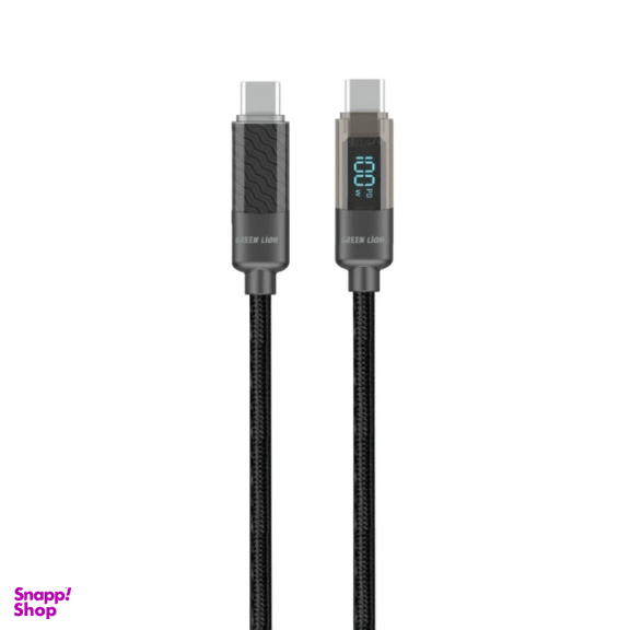 کابل شارژ 100 وات Type-C گرین لاین مدل Digital Display طول 1 متر