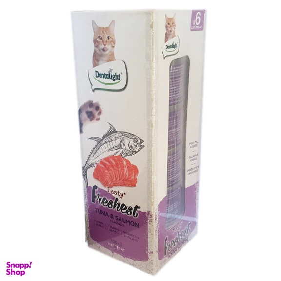 کنسرو غذای گربه دنتالایت مدل TUNA SALMON وزن 80 گرم بسته 6 عددی