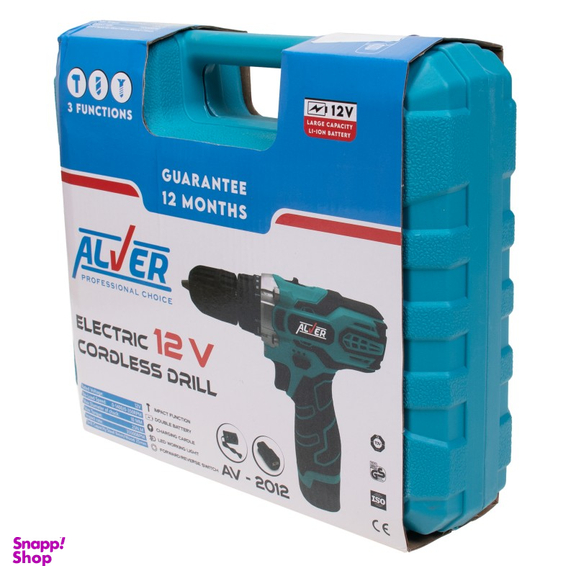 دریل پیچ گوشتی شارژی چکشی آلور مدل AV-2012