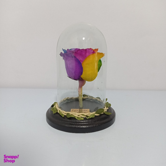 گل خشک رز جاودان طرح شیشه کد 509