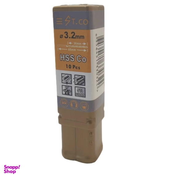 مته کبالت اس تیکو مدل Hssco سایز 3.2 میلی متر بسته 10 عددی