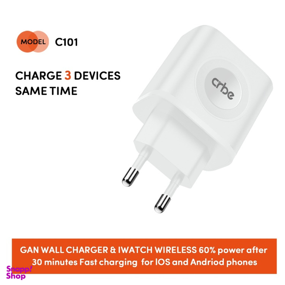 شارژر دیواری موبایل و ساعت 23 وات کربی مدل C101 3in1