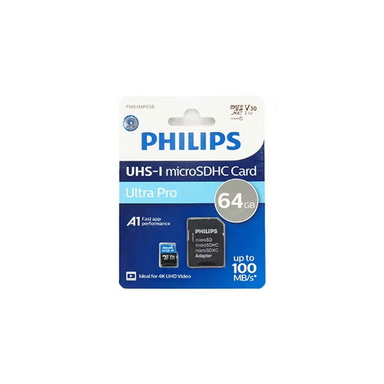 کارت حافظه‌ microSDHC فیلیپس مدل Ultra Pro کلاس 10 استاندارد UHS-I سرعت 100MBps ظرفیت 64 گیگابایت