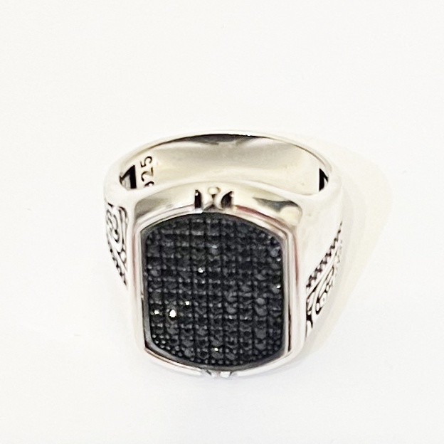 انگشتر نقره مردانه گیرا مدل G200-black stone