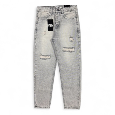 شلوار مام فیت مردانه طرح ZARA کد 1954 رنگ طوسی روشن