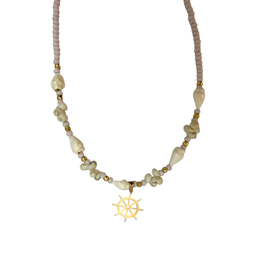 گردنبند طلا 18 عیار زنانه پانسی طرح سکان کد Nem11