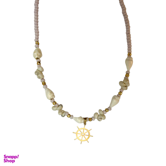 گردنبند طلا 18 عیار زنانه پانسی طرح سکان کد Nem11