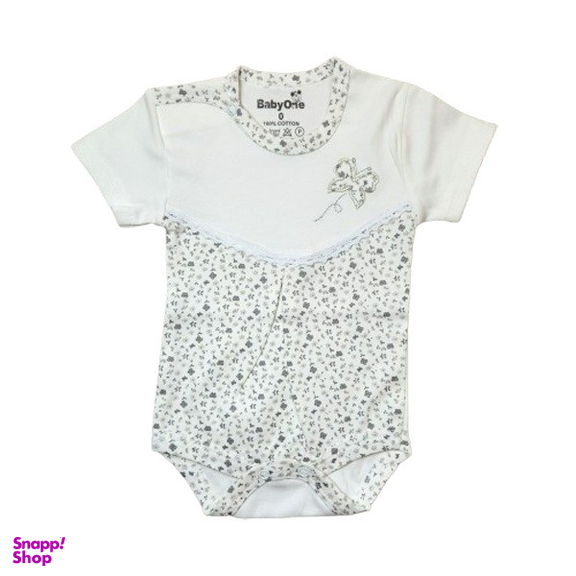 بادی آستین کوتاه نوزاد بیبی وان طرح پروانه