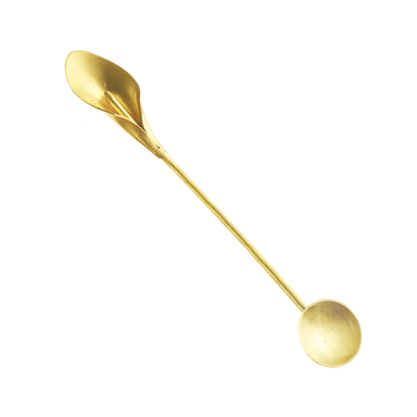 قاشق برنجی شربت خوری مدل گل شیپوری