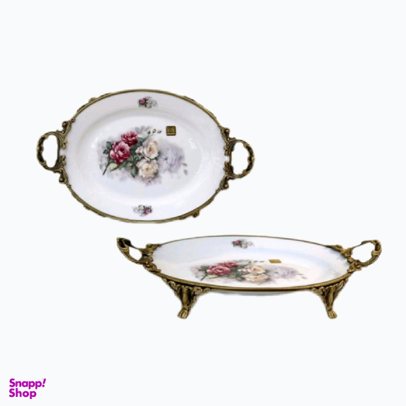 دیس بیضی دسته برنج انتیک میراکل لیموژ کد 161 سایز 30