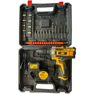 دریل پیچ گوشتی شارژی جاب مدل JB-6060 مجموعه 40 عددی