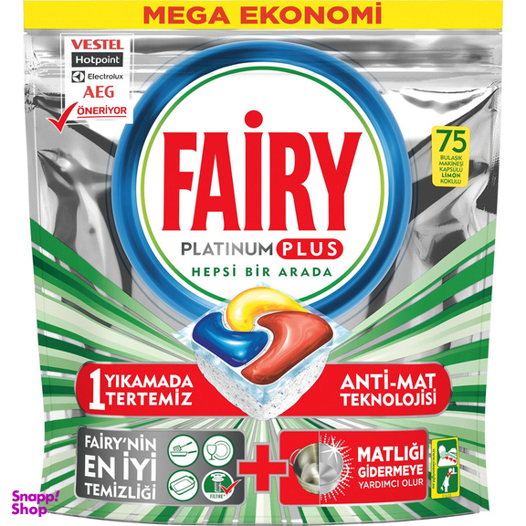 قرص ماشین ظرفشویی فیری مدل Platinum Plus بسته 75 عددی