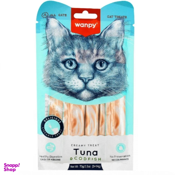 تشویقی گربه ونپی مدل Tuna Codsfish وزن 70 گرم