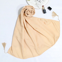 شال زنانه آنالیا مدل نخی دور دوخت منگوله دار کد 9613