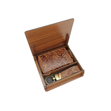 ست هدیه چرم دو تکه طرح فندی کد L_1008