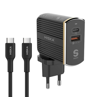 شارژر دیواری هیسکا مدل H-114PD به همراه کابل تبدیل USB-C