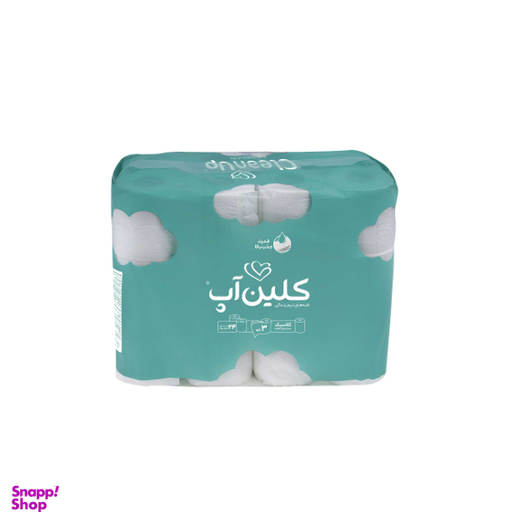 دستمال توالت کلین آپ مدل ابر بسته 24 عددی