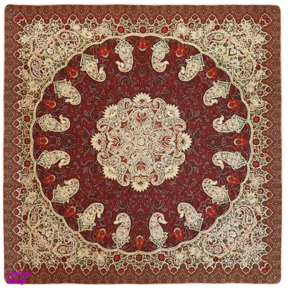 رومیزی سرمه دوزی شاهسپند مدل بته جقه کد G-879