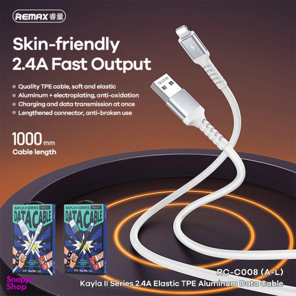 کابل تبدیل USB به لایتنینگ ریمکس مدل RC-C008 طول 1 متر