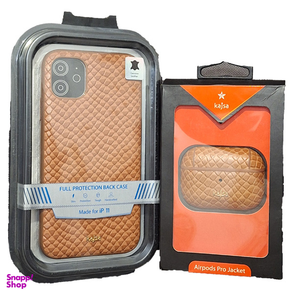 کاور گوشی موبایل کاجسا مدل Pearl مناسب اپل iPhone 11 به همراه کیس ایرفون اپل AirPods Pro