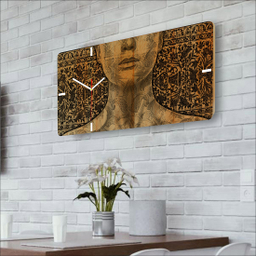 ساعت دیواری چوبی چارگوش مدل RC03 طرح مستطیل