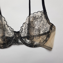 ست سوتین و شورت زنانه برتا مدل توری کد 2020OZB رنگ نسکافه ای