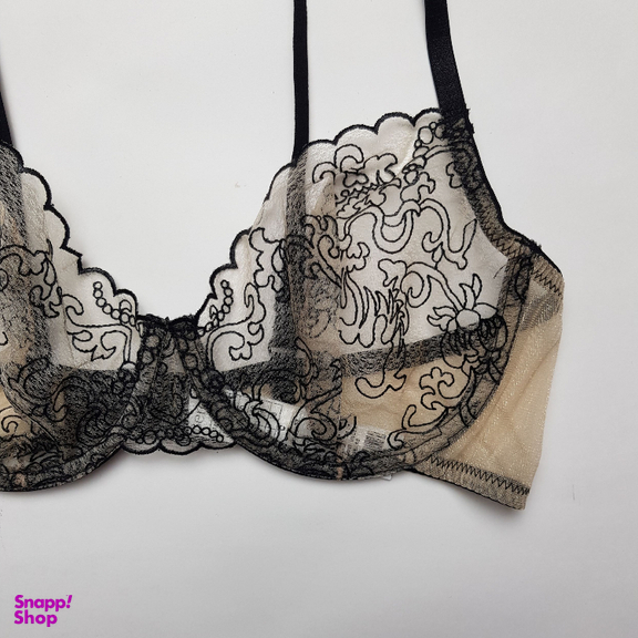 ست سوتین و شورت زنانه برتا مدل توری کد 2020OZB رنگ نسکافه ای