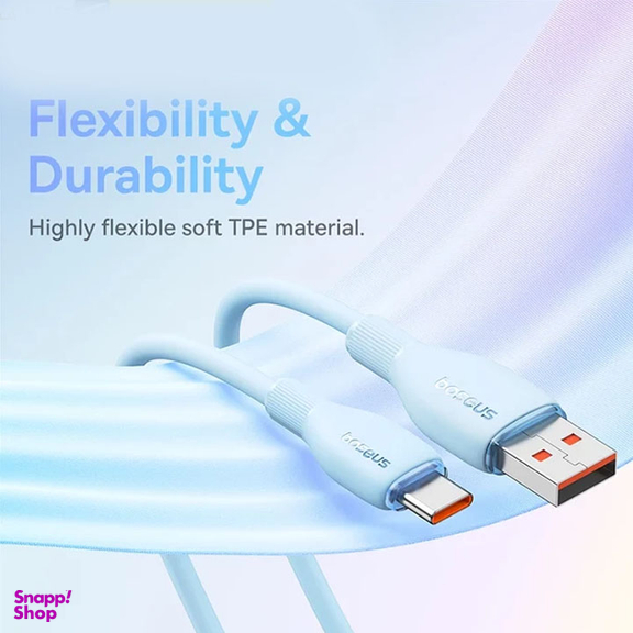 کابل دیتا 100 وات USB به Type-C بیسوس مدل Pudding Series طول 1.2 متر