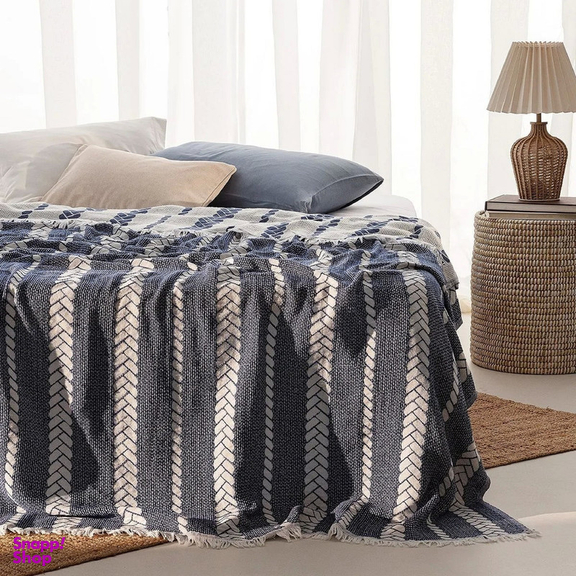 روتختی مادام کوکو مدل Ames Lacivert Yatak Ortusu دو نفره سایز 240×220 سانتی متر