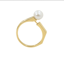انگشتر طلا 18 عیار زنانه طرح مروارید گالری ابرا کد A321