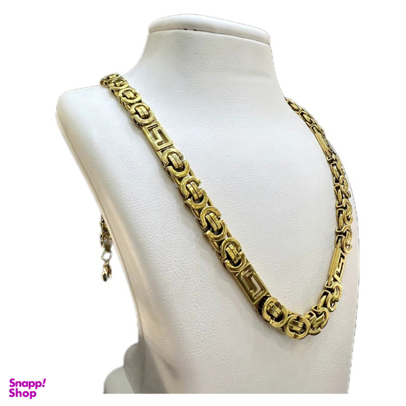 گردنبند استیل مردانه بیزانس کد 02 رنگ طلایی