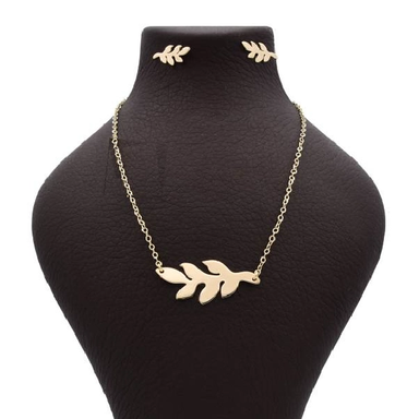 نیم ست طلا زنانه عیار 18 اپال گلد مدل برگ زیتون کد N0124