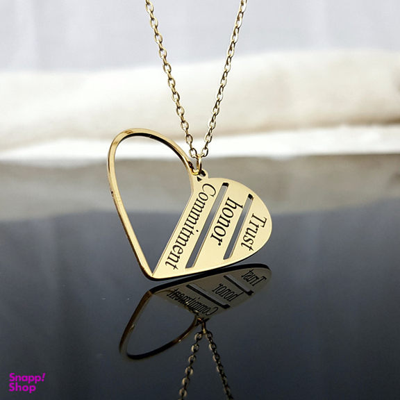 گردنبند زنانه گيلواره زراوشان مدل قلب دوستی کد A26 رنگ طلایی