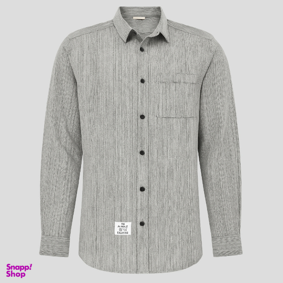 پیراهن آستین بلند پاییزه یقه برگردان مردانه مدل 1986112 رنگ طوسی