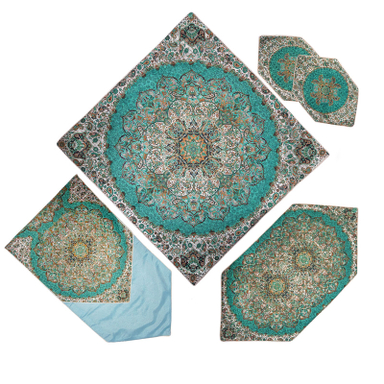 رومیزی ترمه مدل شمی کد SBZ مجموعه 5 عددی